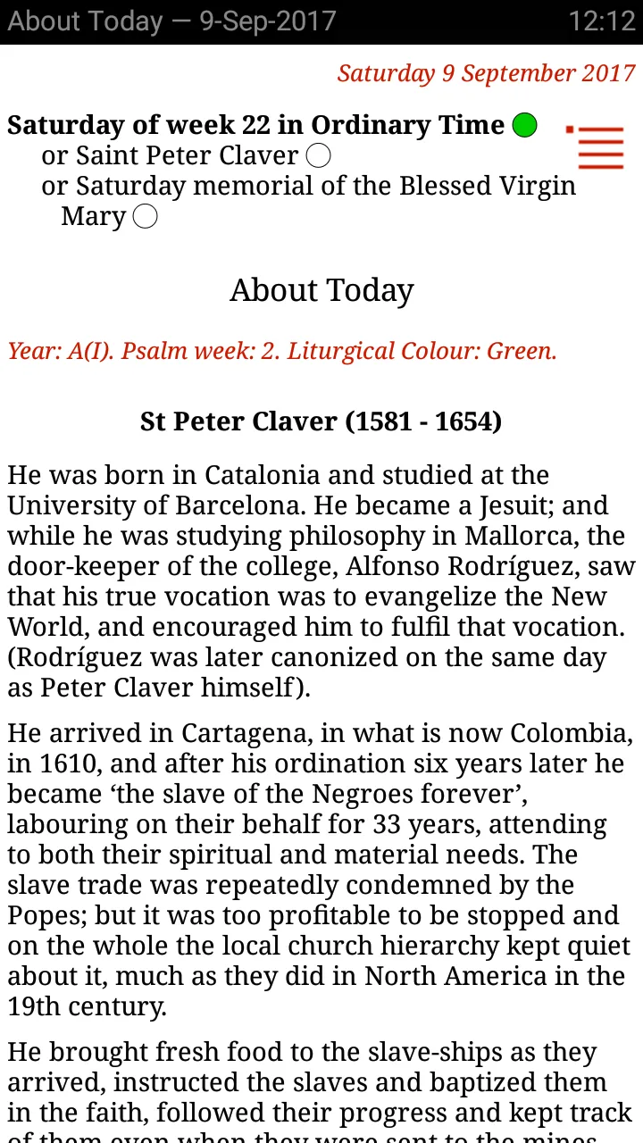 Catholic Calendar: Universalis | Indus Appstore | Screenshot