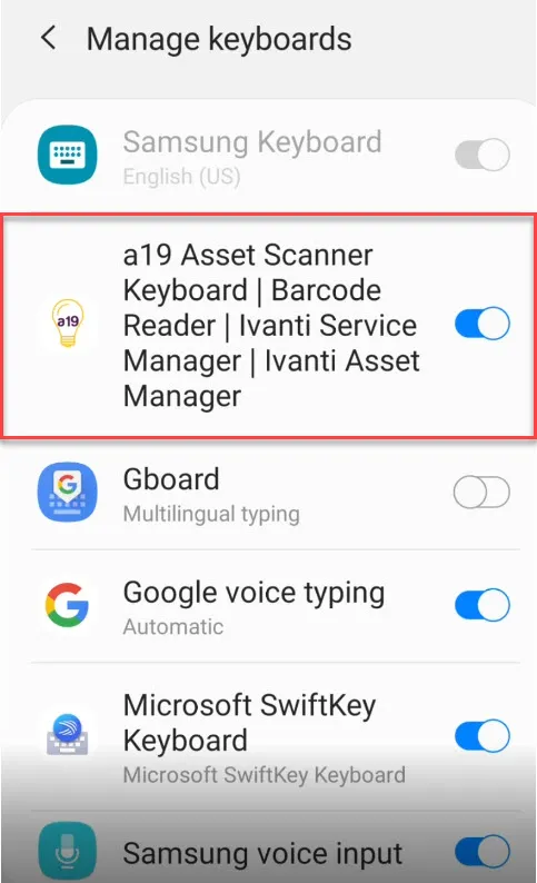 Asset Keyboard Bar Code Reader | Indus Appstore | Screenshot