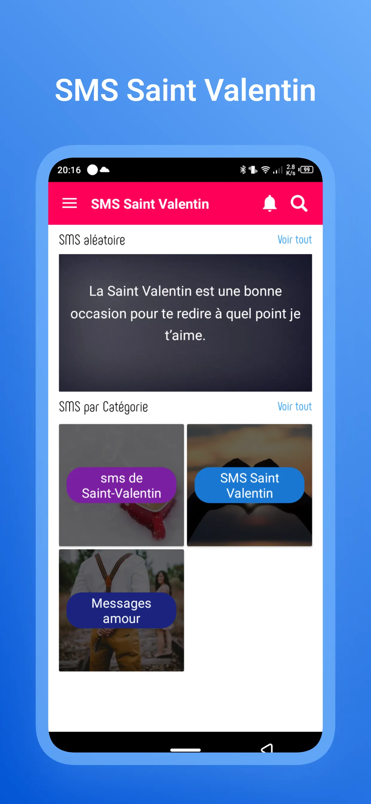 SMS Saint Valentin 2024 | Indus Appstore | Screenshot