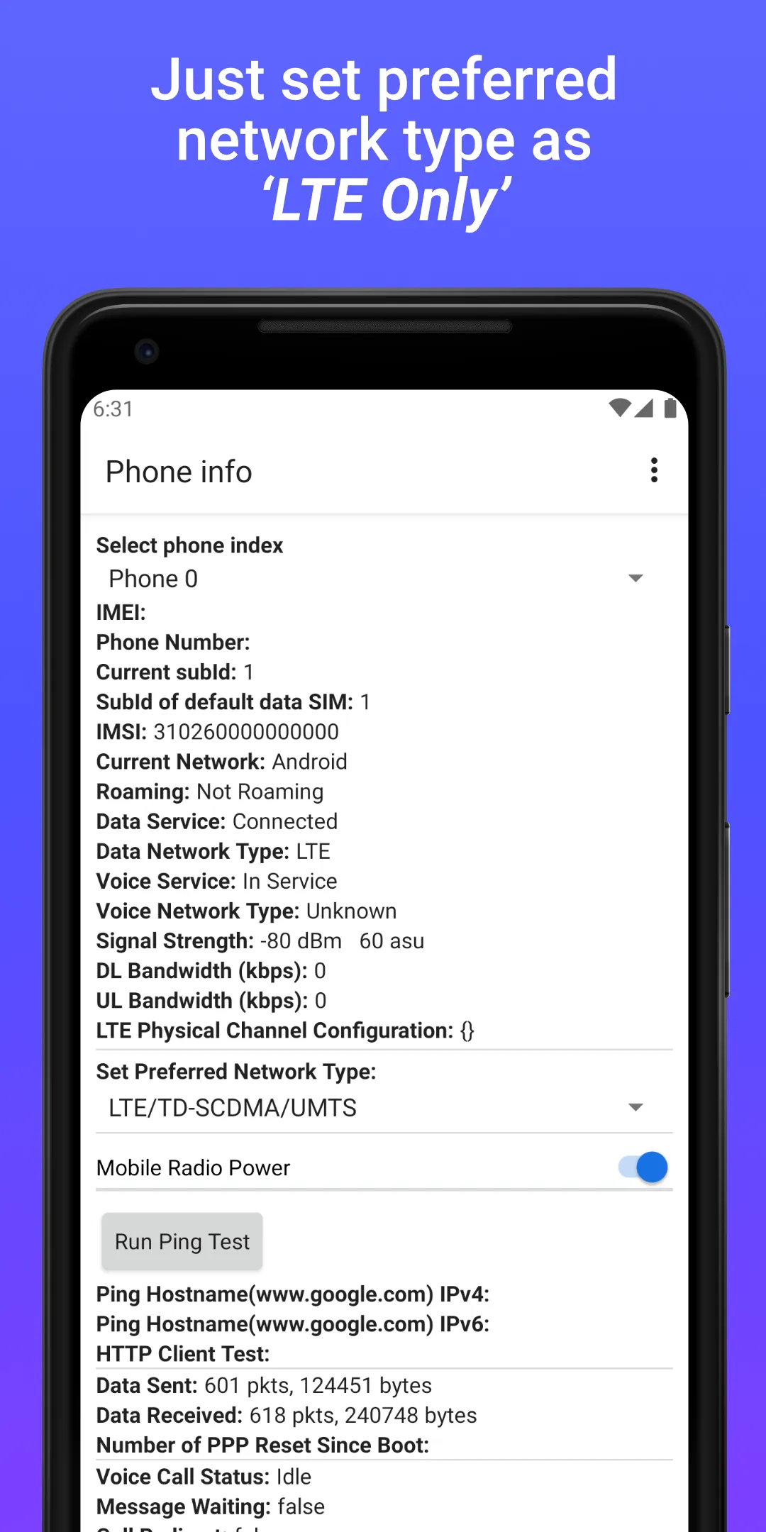 4G LTE Network Switch - Speed | Indus Appstore | Screenshot