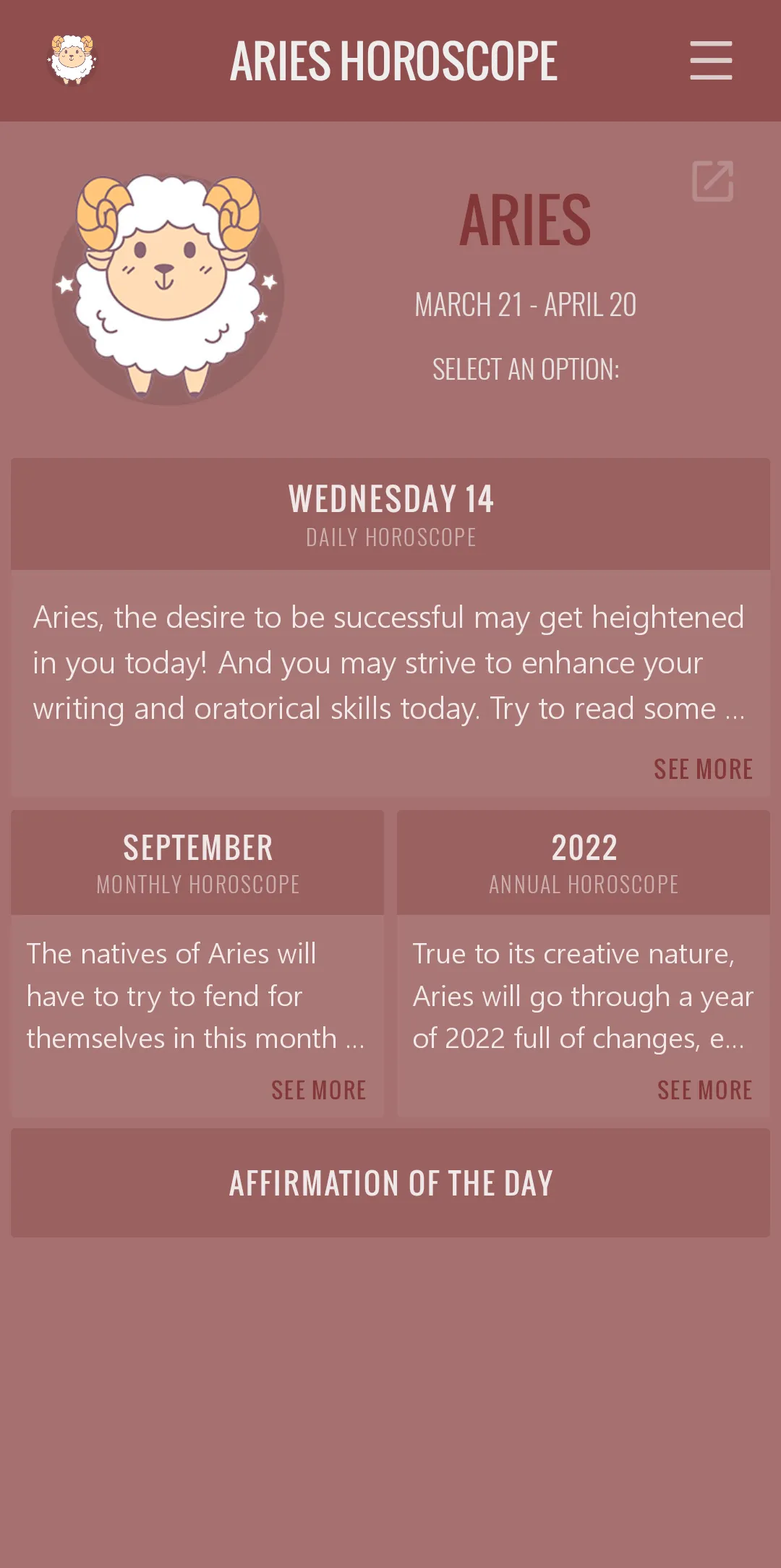 Aries Horoscope | Indus Appstore | Screenshot