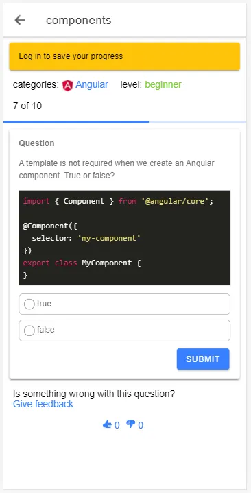 Angular Tests and Quizzes | Indus Appstore | Screenshot