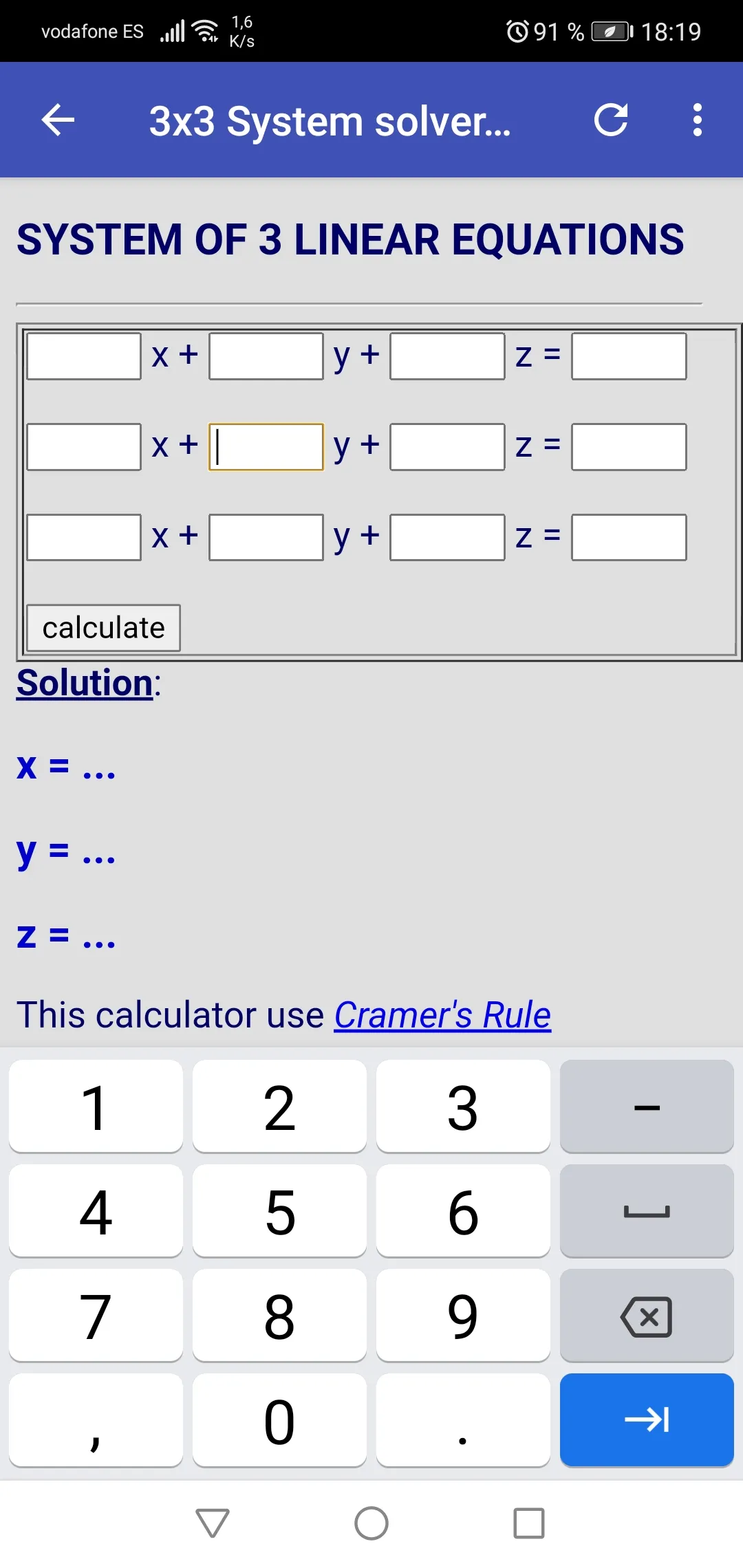 System Equations 3x3 | Indus Appstore | Screenshot