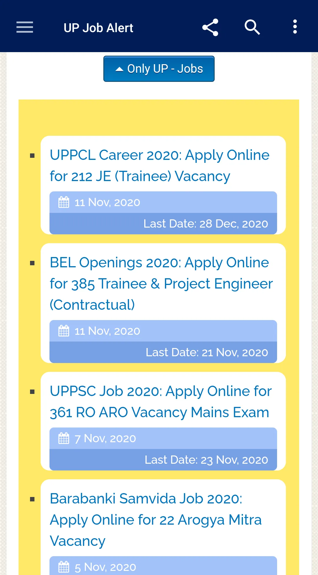 UP Job Alert Uttar Pradesh Job | Indus Appstore | Screenshot