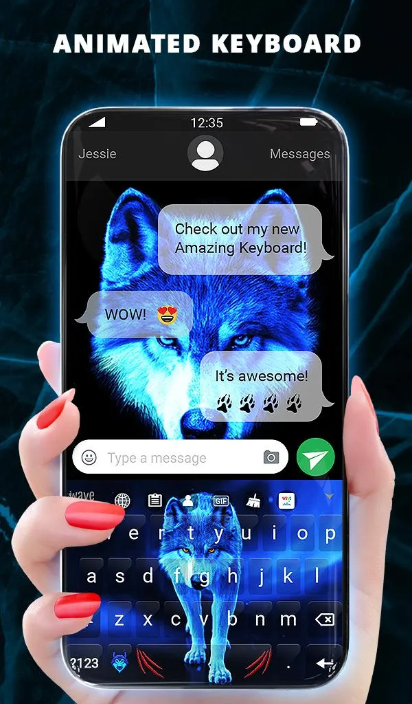 Ice Wallpaper + Keyboard: Wolf | Indus Appstore | Screenshot