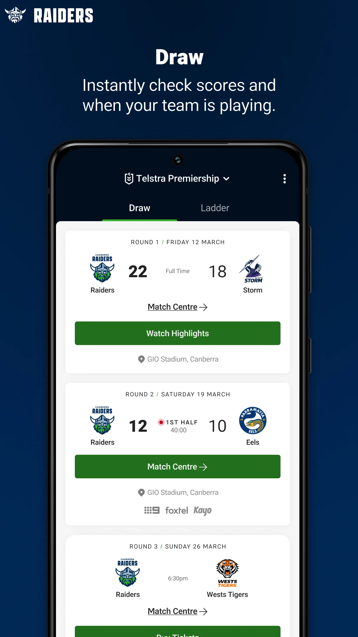 Canberra Raiders | Indus Appstore | Screenshot