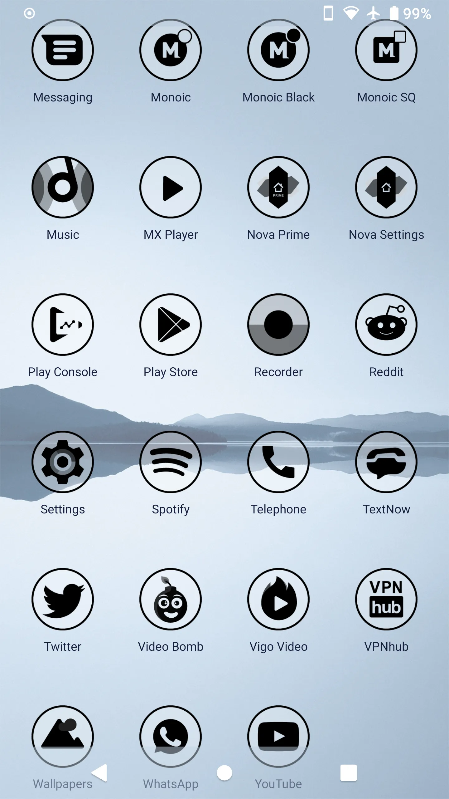 Monoic Black Minimal Icon Pack | Indus Appstore | Screenshot