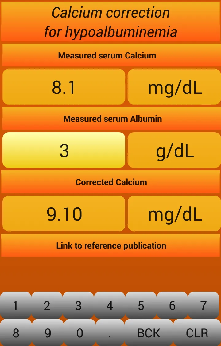 Calcium Correction For Albumin | Indus Appstore | Screenshot