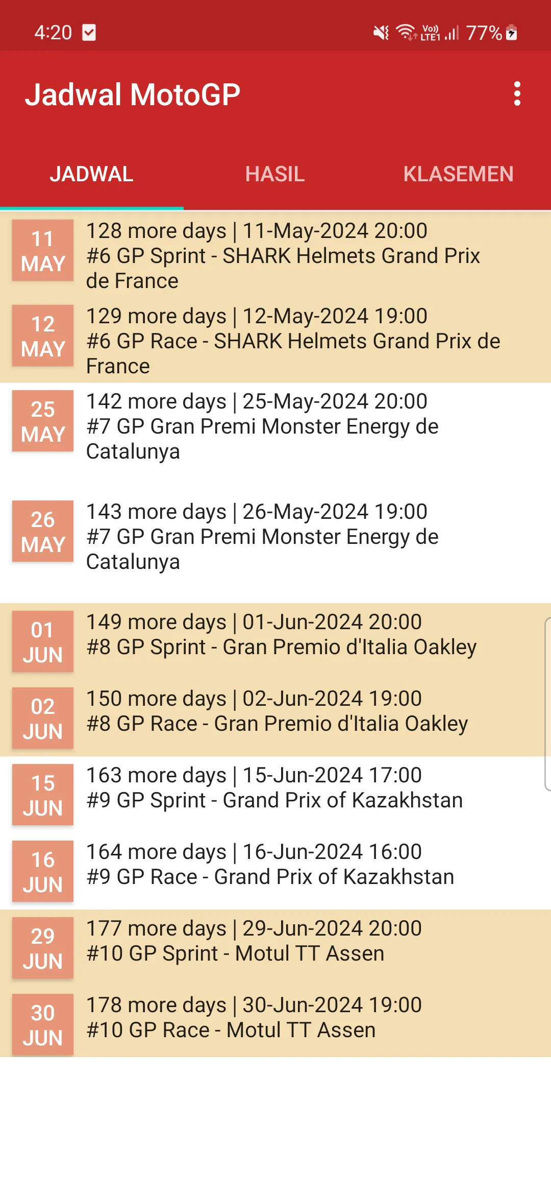 Jadwal MotoGP 2024 | Indus Appstore | Screenshot