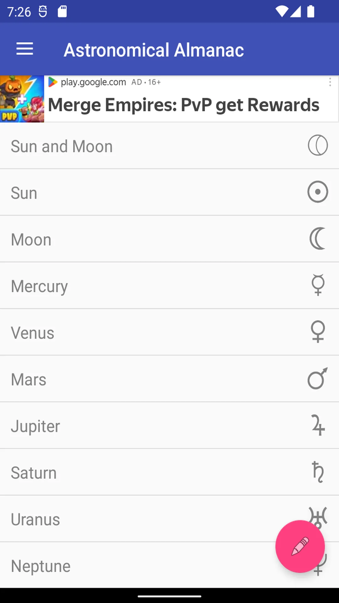 Astronomical Almanac | Indus Appstore | Screenshot