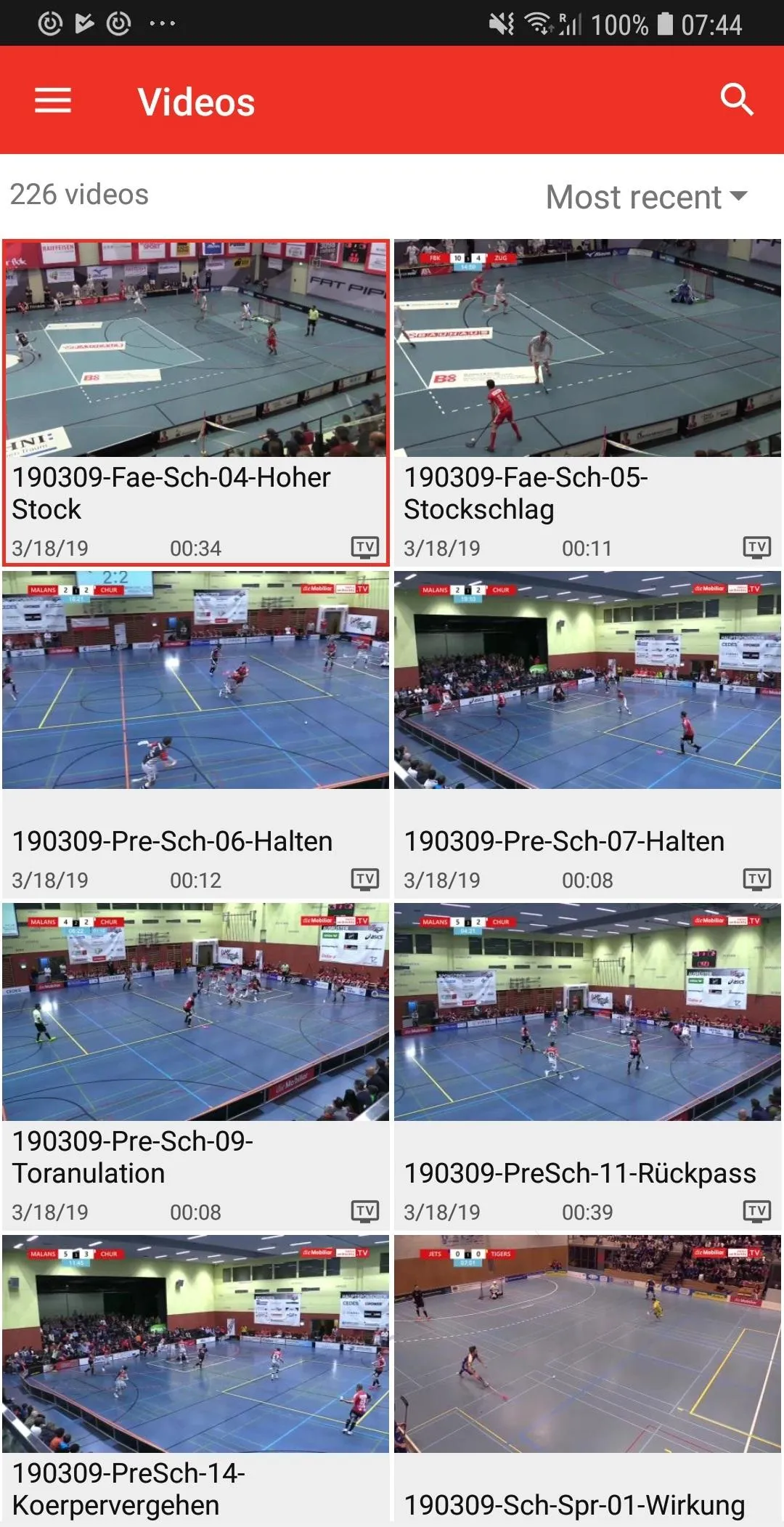 Swiss Unihockey Video | Indus Appstore | Screenshot