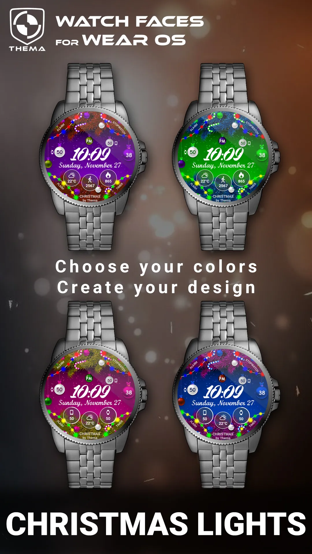 Christmas Lights Watch Face | Indus Appstore | Screenshot