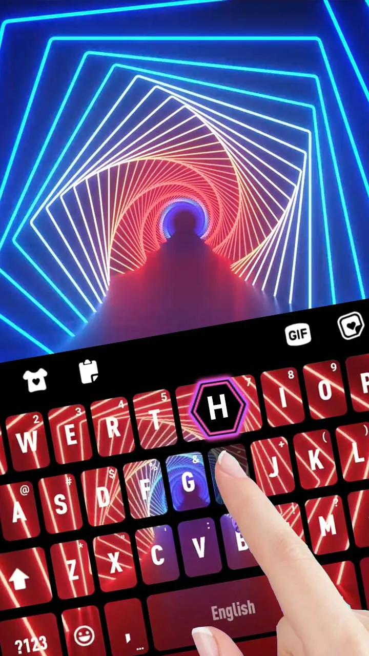 Neon Tunnel Live Keyboard Back | Indus Appstore | Screenshot