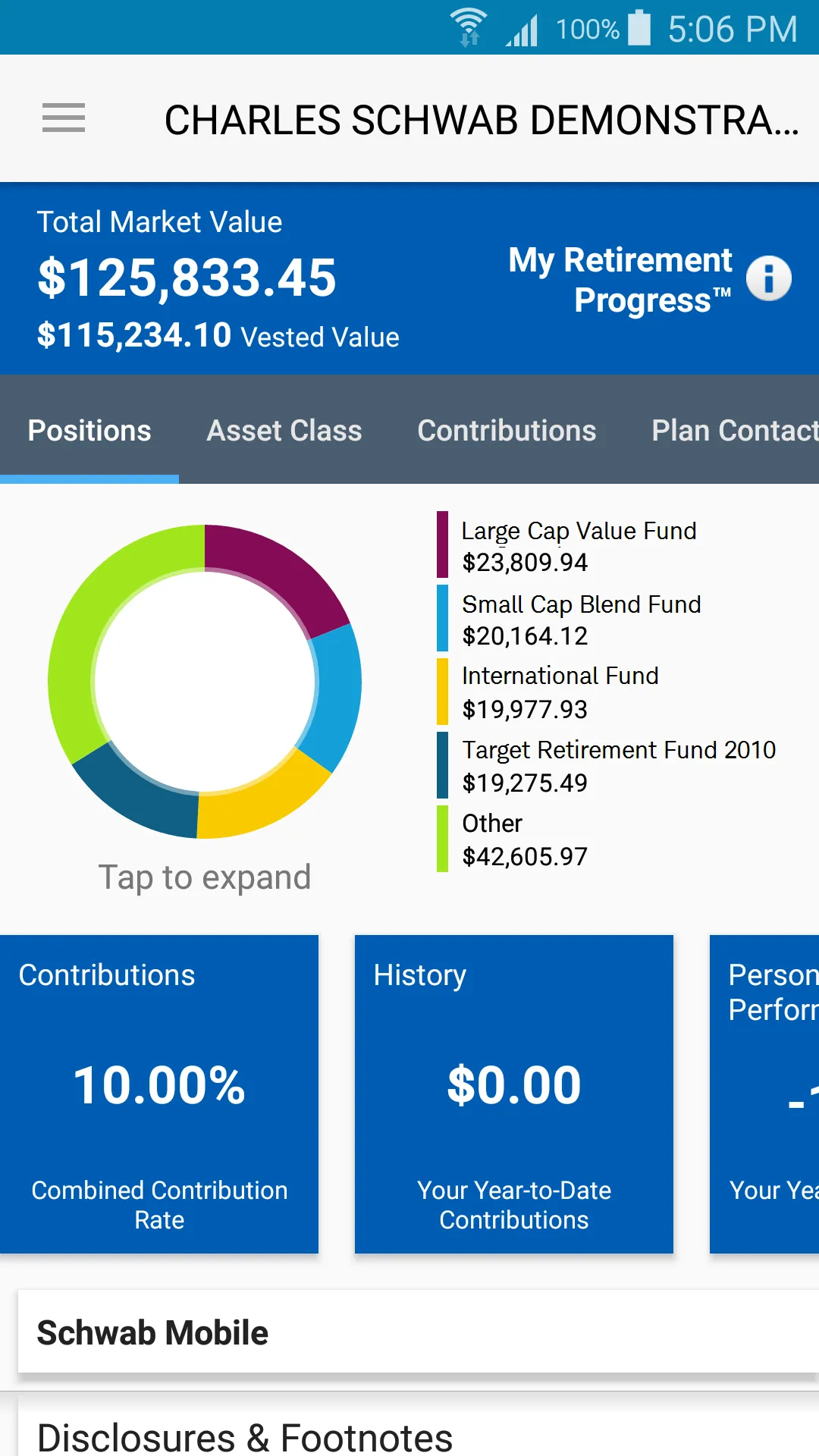 Schwab Workplace Retirement | Indus Appstore | Screenshot