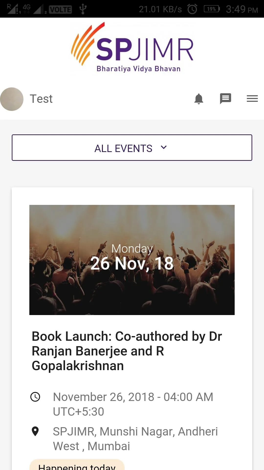 SPJIMR FMB Connect | Indus Appstore | Screenshot