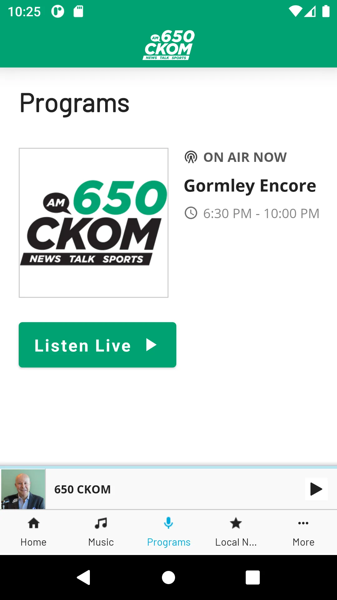 650CKOM News Talk Sports | Indus Appstore | Screenshot