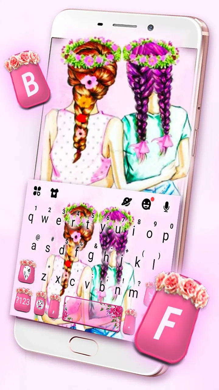 Floral Best Friends Keyboard T | Indus Appstore | Screenshot