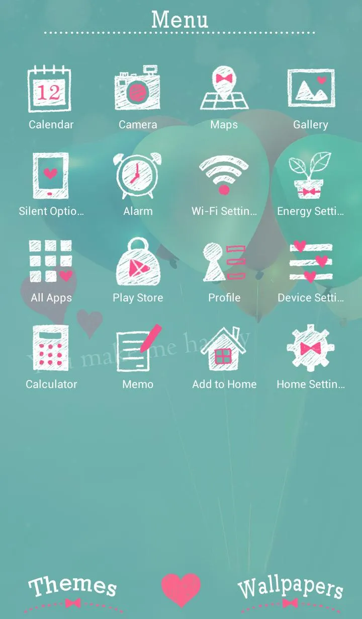 Heart Balloons +HOME Theme | Indus Appstore | Screenshot