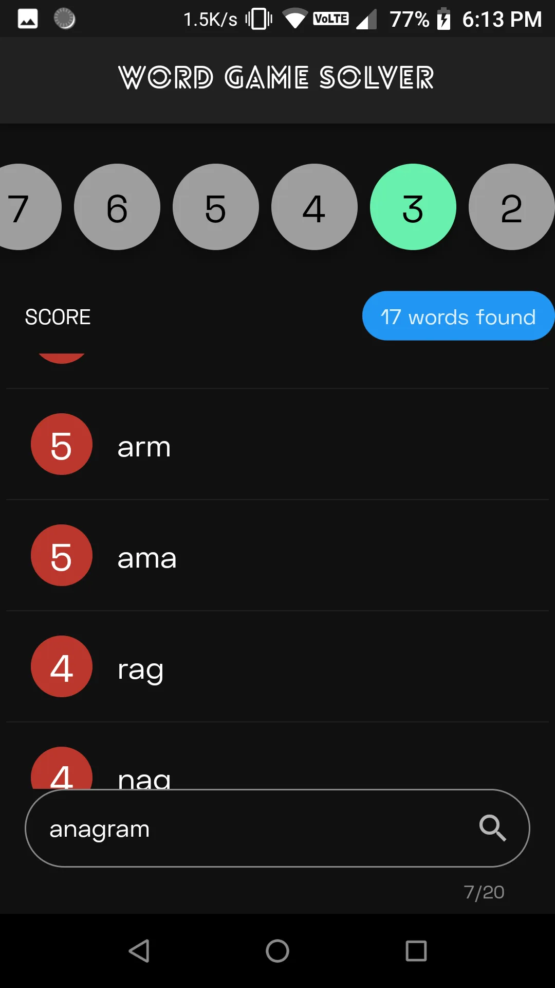 Word Game Solver | Indus Appstore | Screenshot