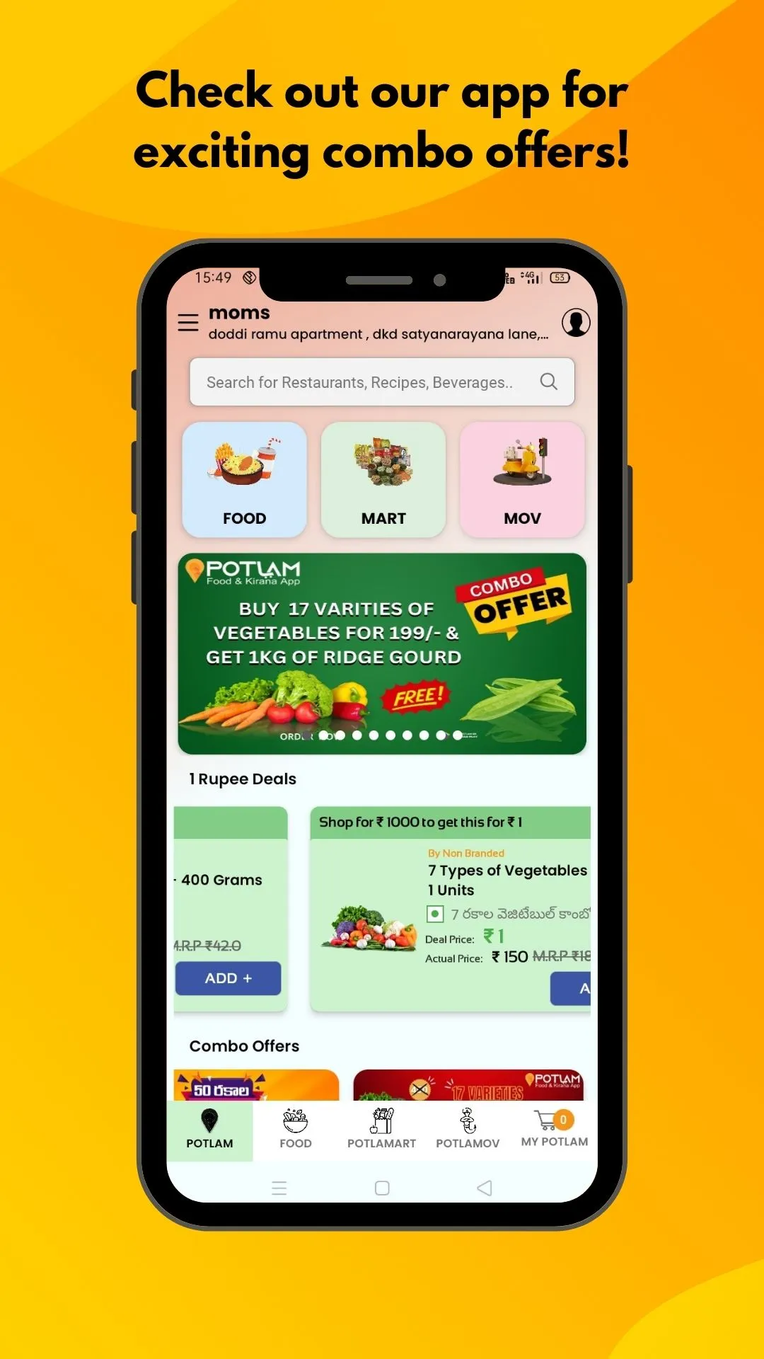 POTLAM - Food and Kirana App | Indus Appstore | Screenshot