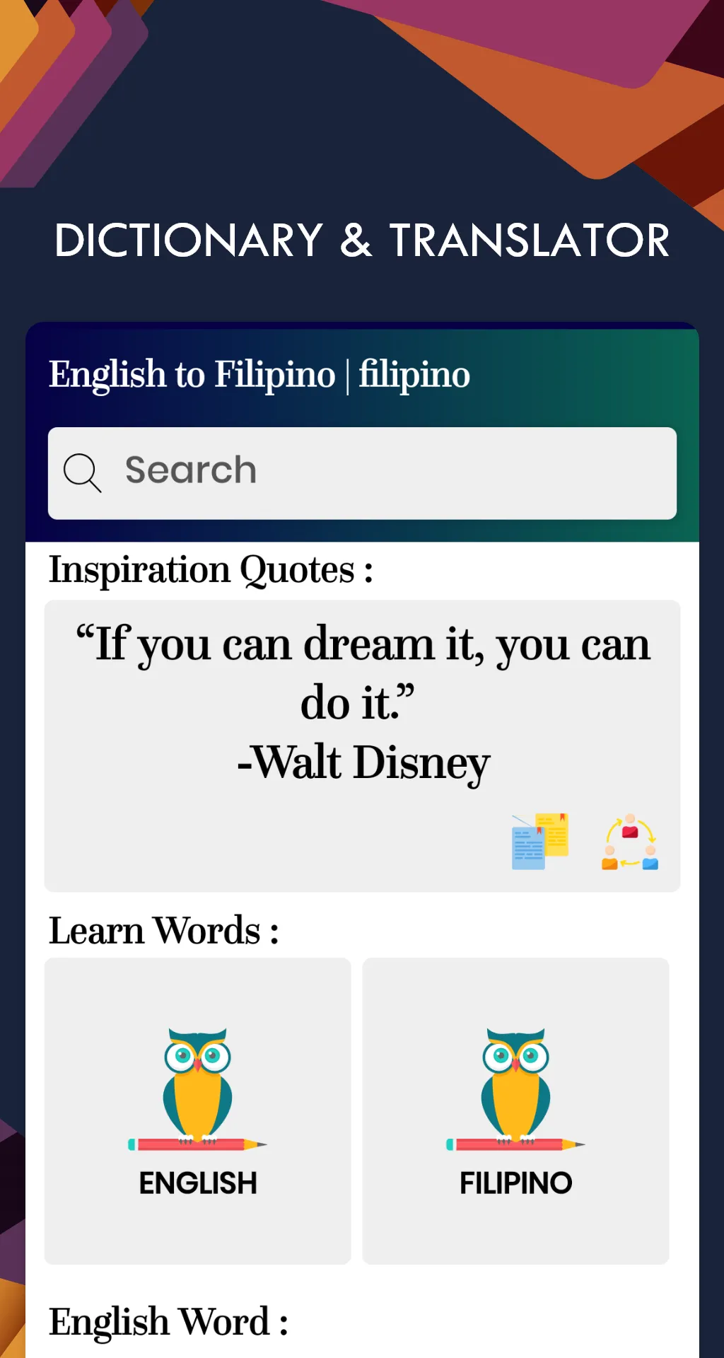 Filipino English Translator | Indus Appstore | Screenshot