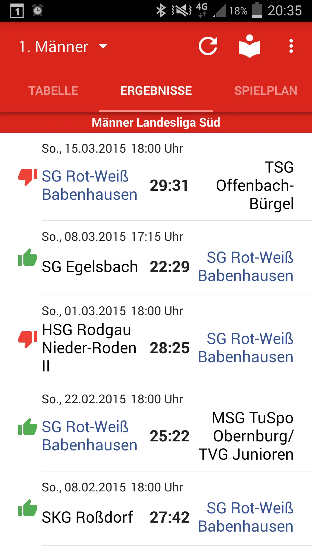 SG Rot-Weiss Babenhausen | Indus Appstore | Screenshot