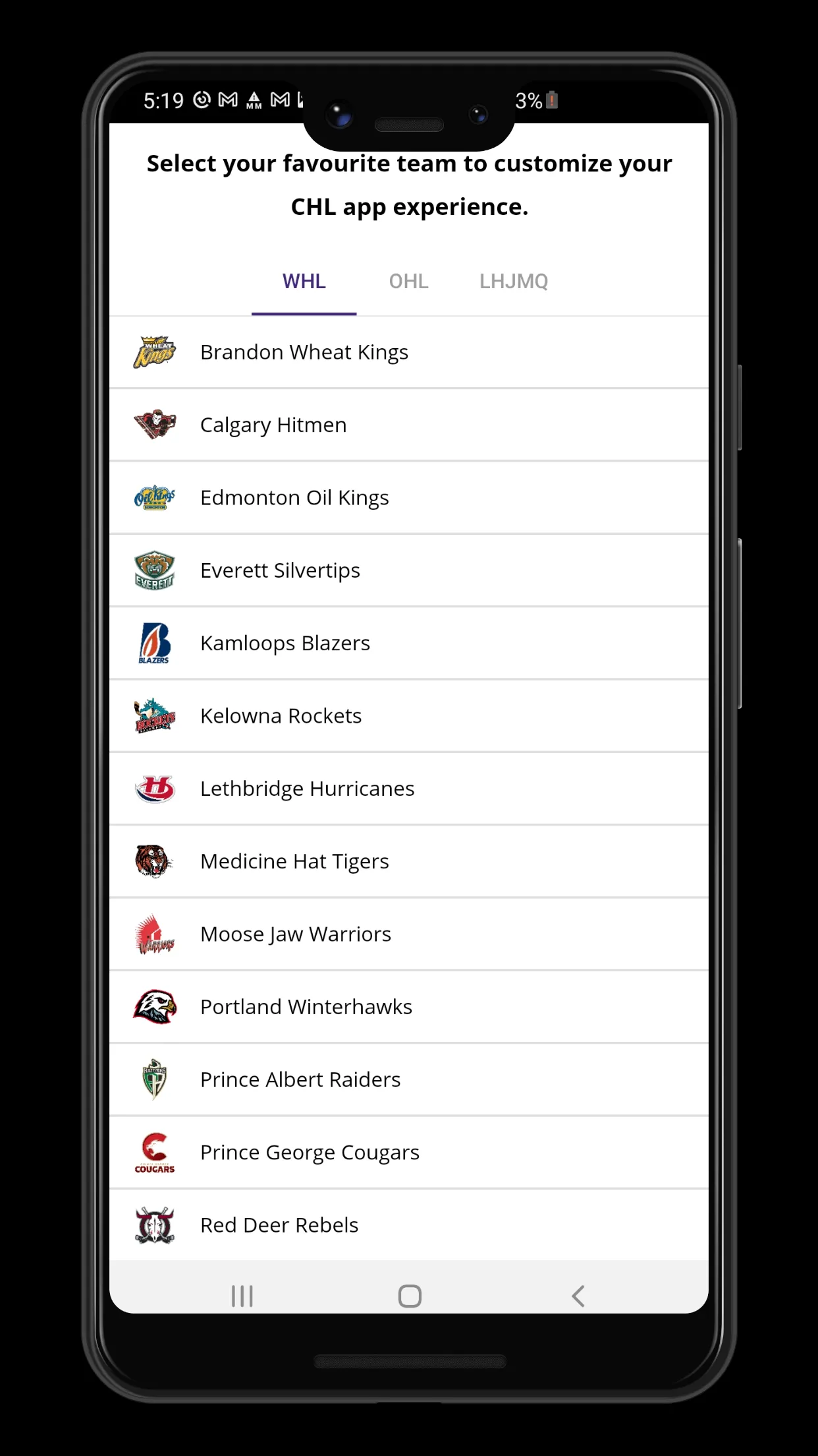 CHL - Canadian Hockey League | Indus Appstore | Screenshot