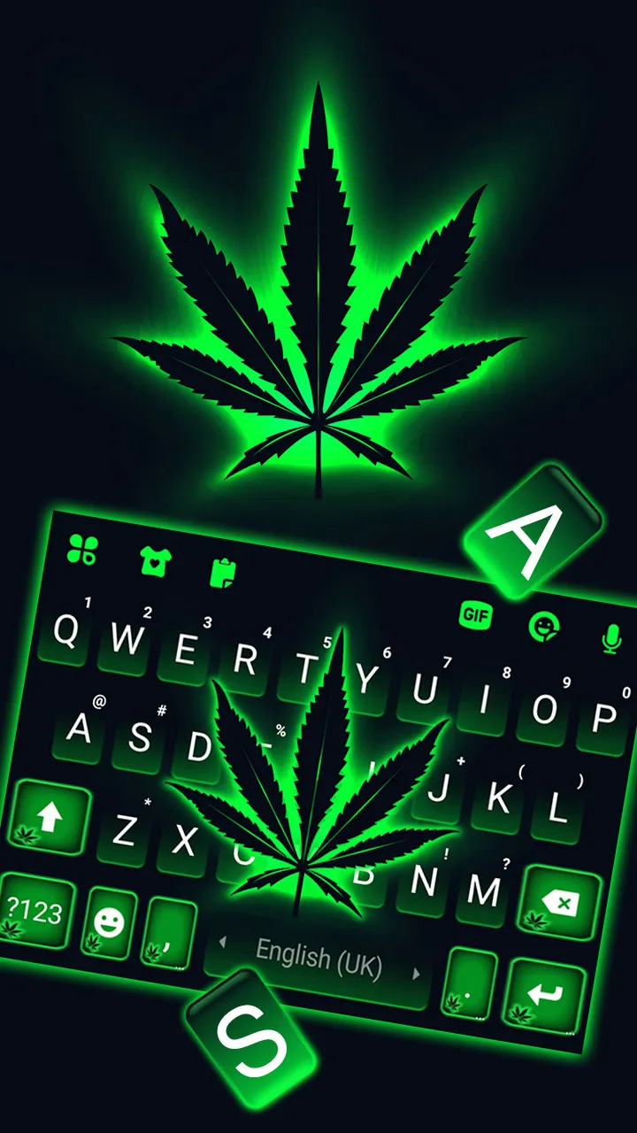 Neon Cannabis Keyboard Backgro | Indus Appstore | Screenshot