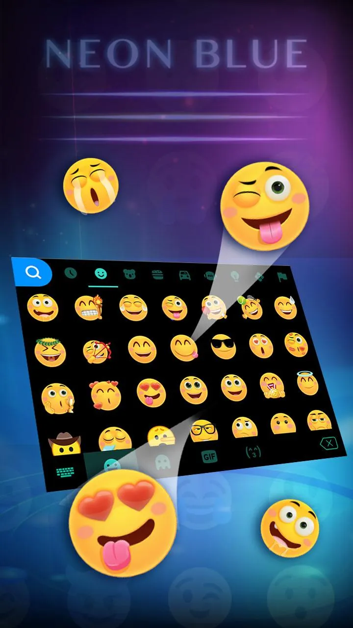 Neon Blue Keyboard Theme | Indus Appstore | Screenshot
