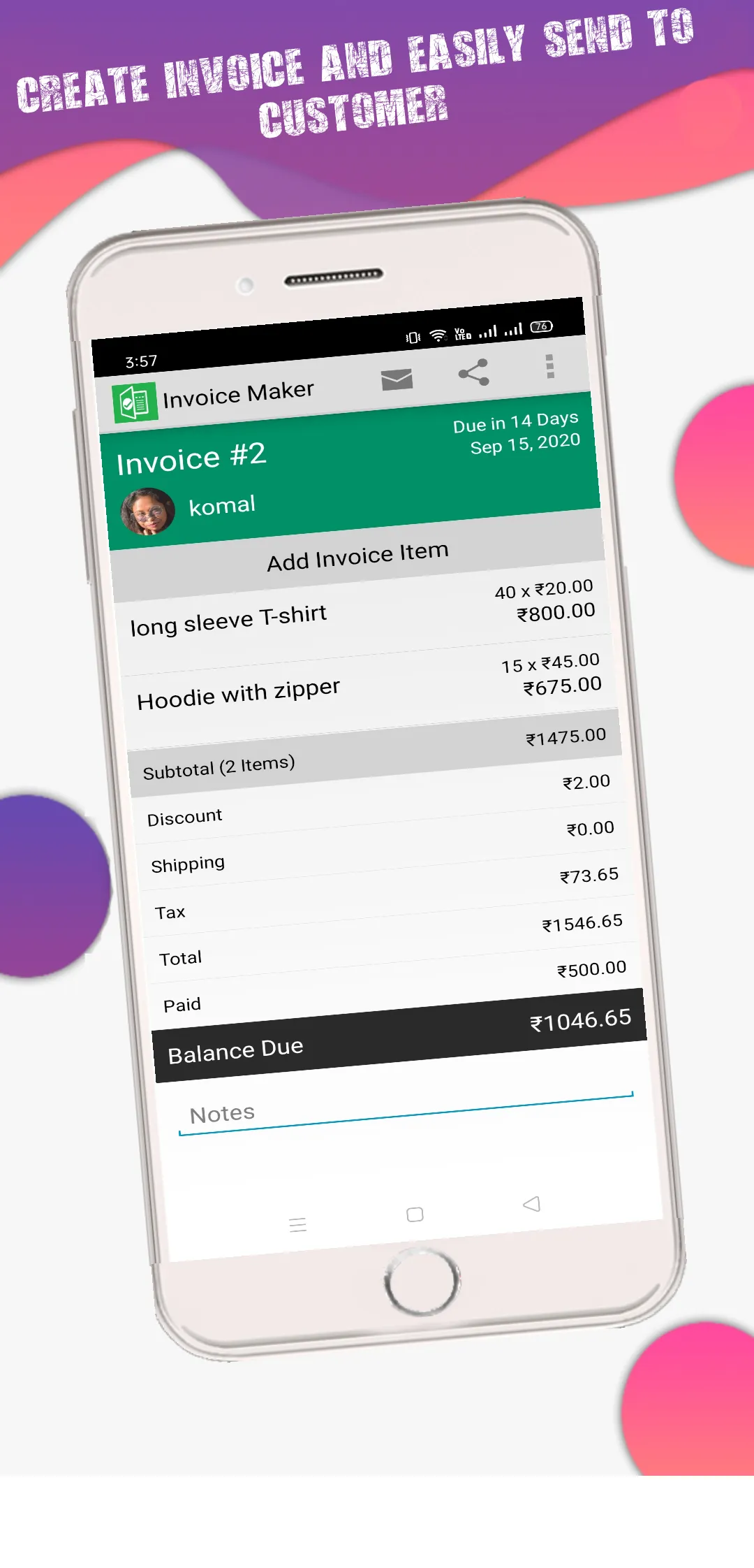 Invoice Maker | Indus Appstore | Screenshot