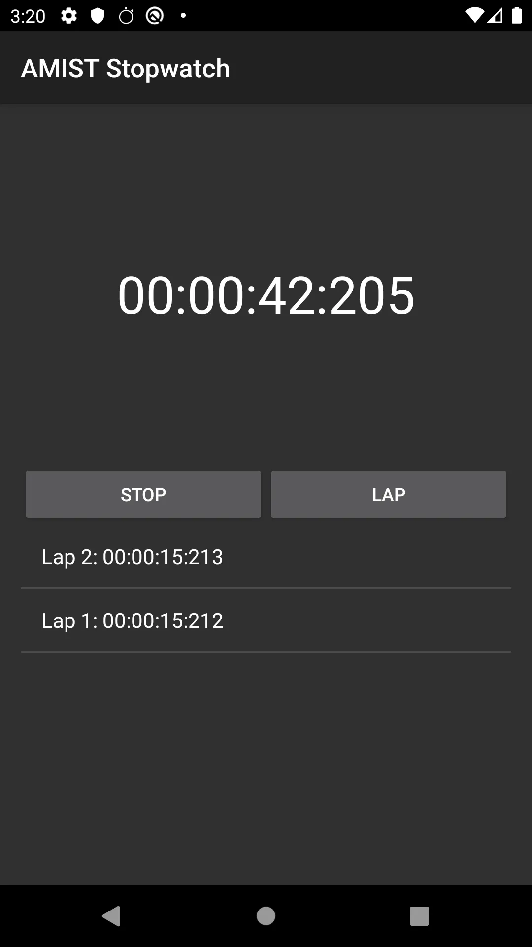 AMIST Stopwatch | Indus Appstore | Screenshot