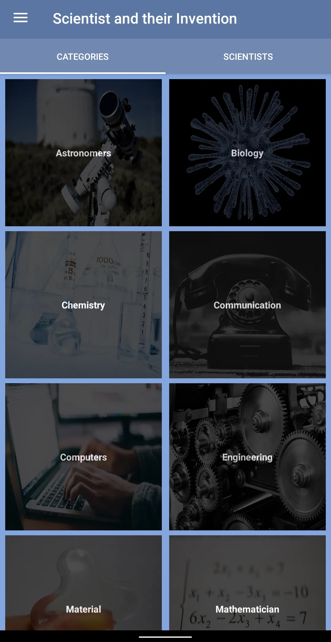 Scientists & their Inventions | Indus Appstore | Screenshot