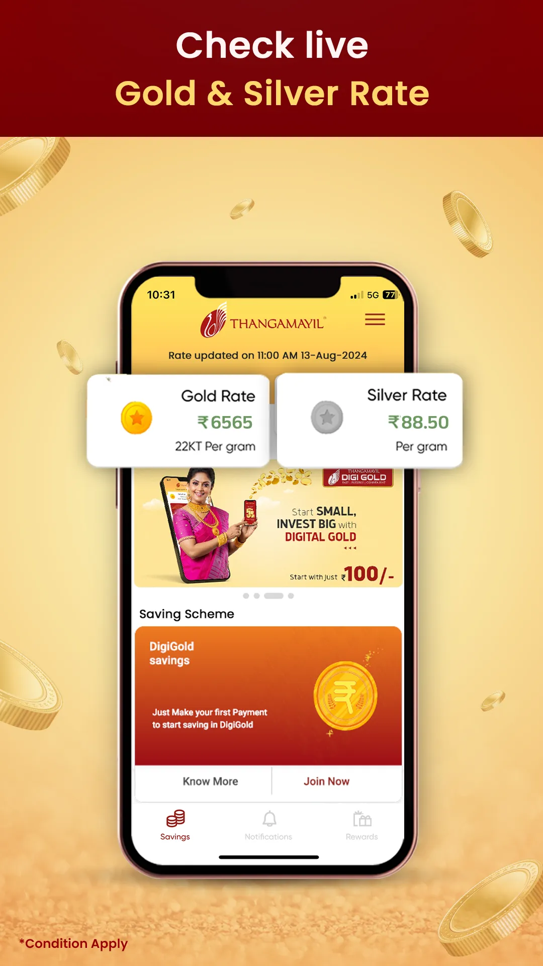 Thangamayil DigiGold Savings | Indus Appstore | Screenshot