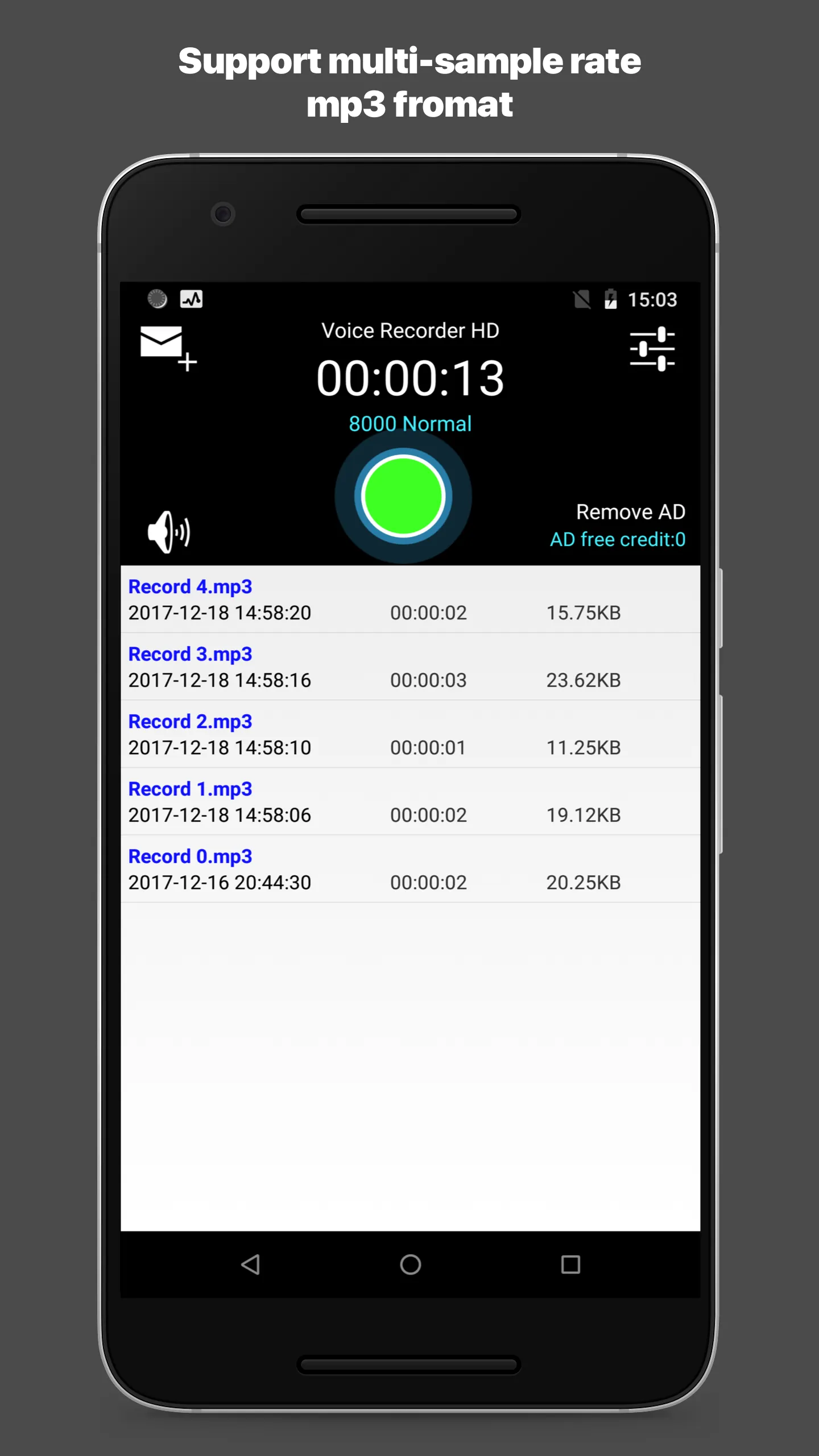 Voice Recorder － mp3 format HD | Indus Appstore | Screenshot