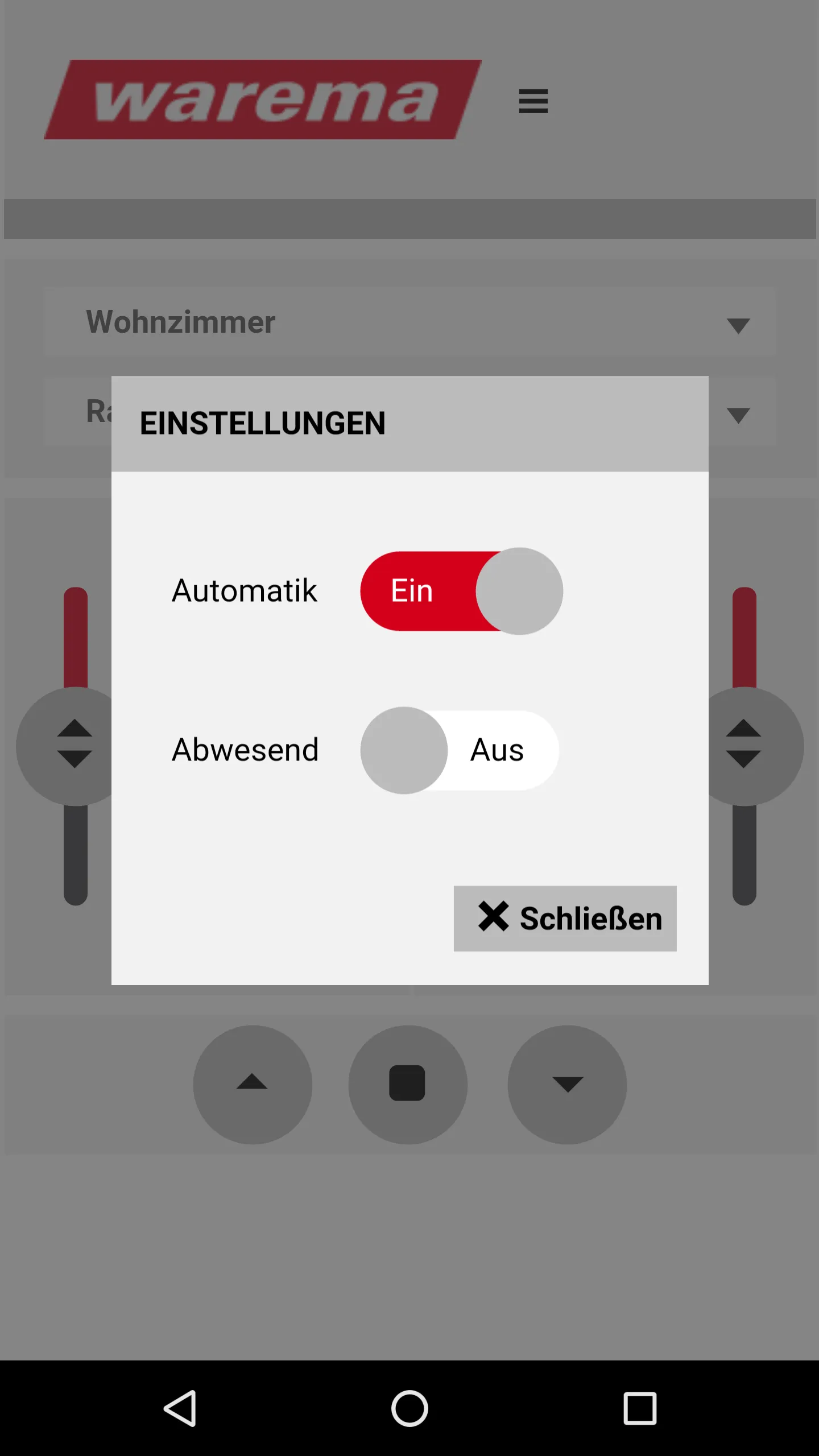 WAREMA climatronic® WebControl | Indus Appstore | Screenshot