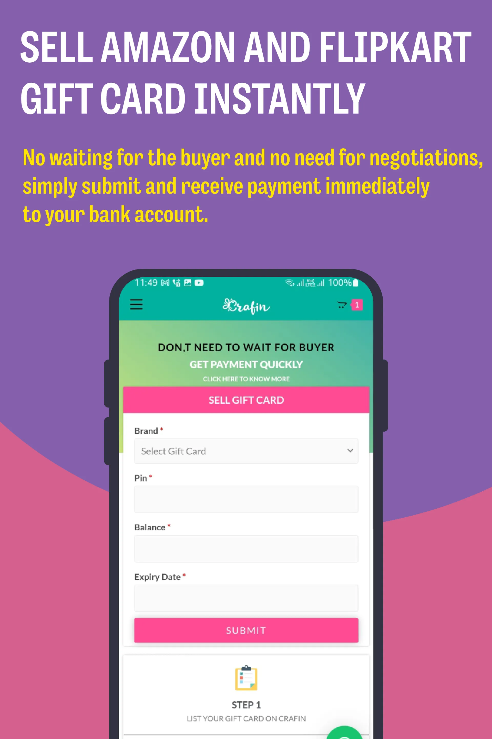 Crafin - Sell Gift Cards | Indus Appstore | Screenshot