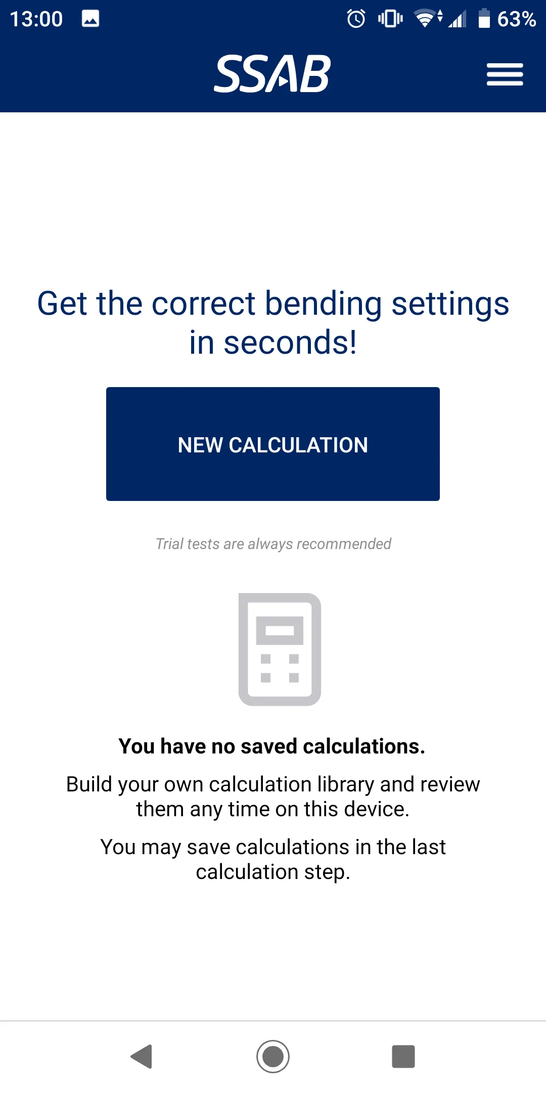 SSAB BendCalc | Indus Appstore | Screenshot