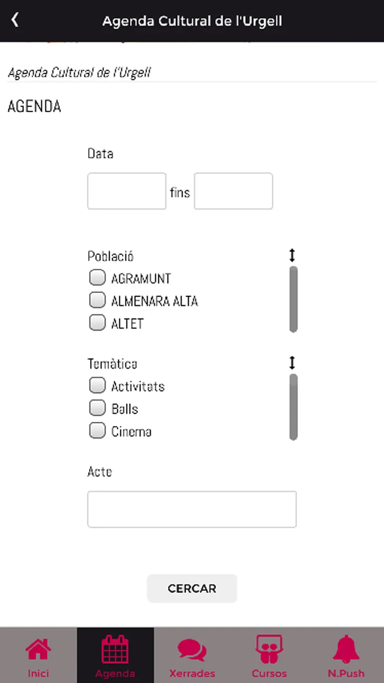 Agenda Cultural de l'Urgell | Indus Appstore | Screenshot