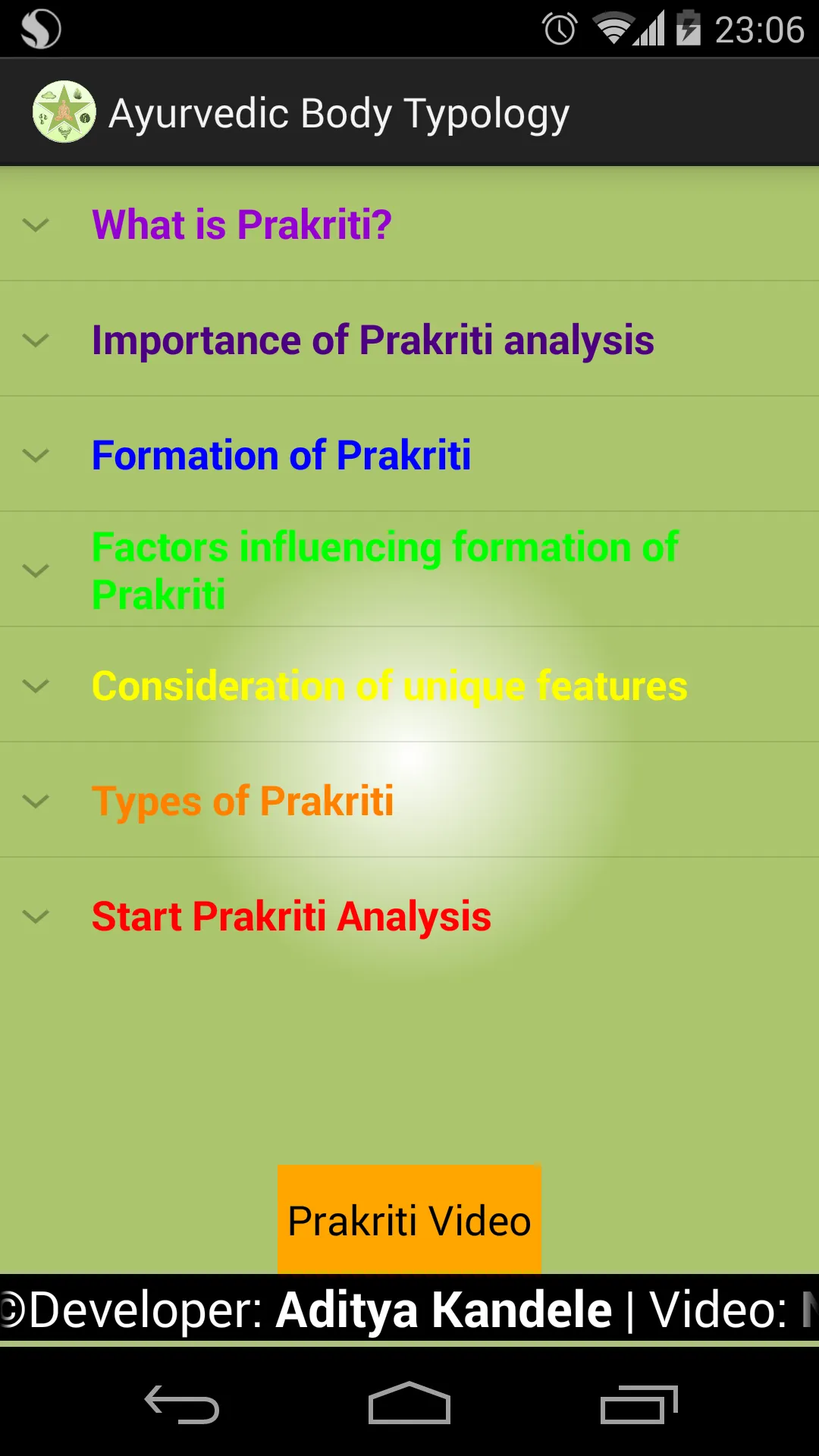 Prakriti Analysis (Body Type) | Indus Appstore | Screenshot