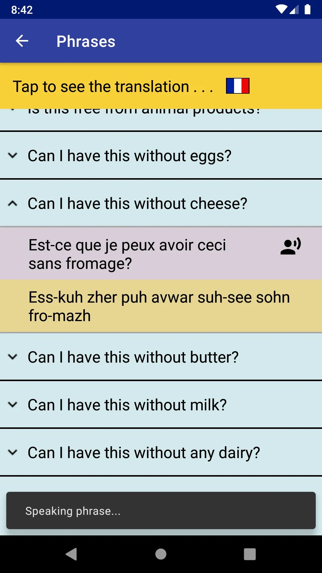 Vegan Phrasebook | Indus Appstore | Screenshot