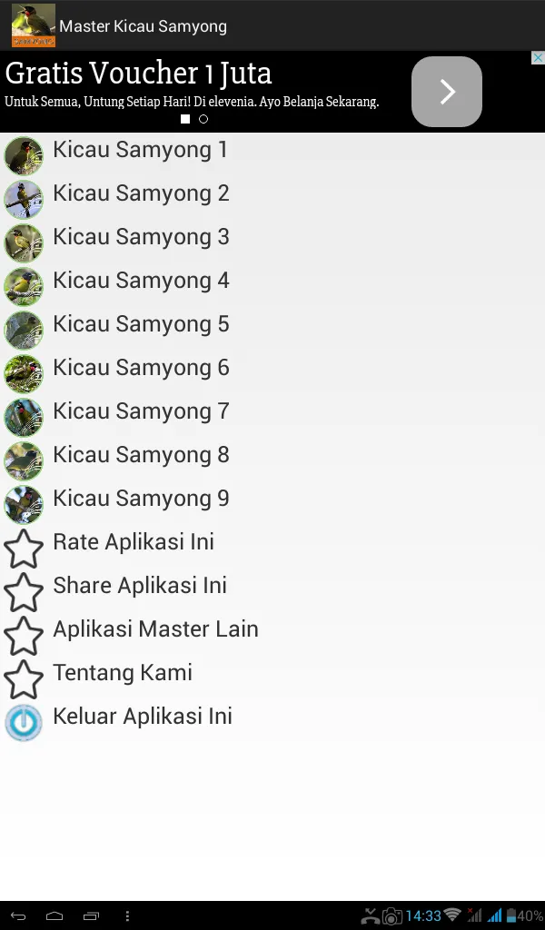 Master Kicau Samyong | Indus Appstore | Screenshot