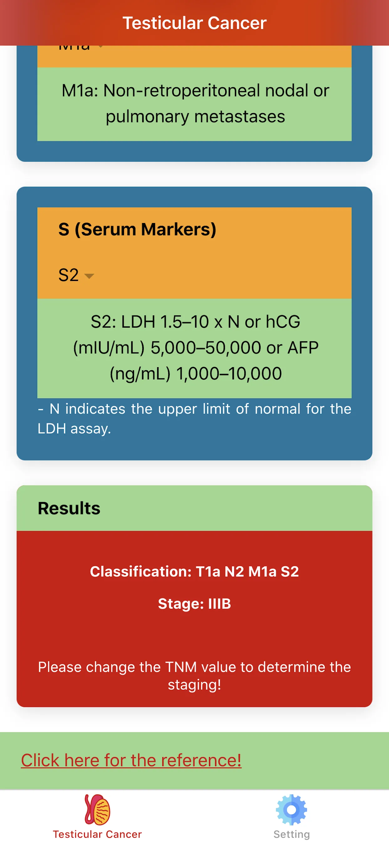 Testicular Cancer Staging | Indus Appstore | Screenshot