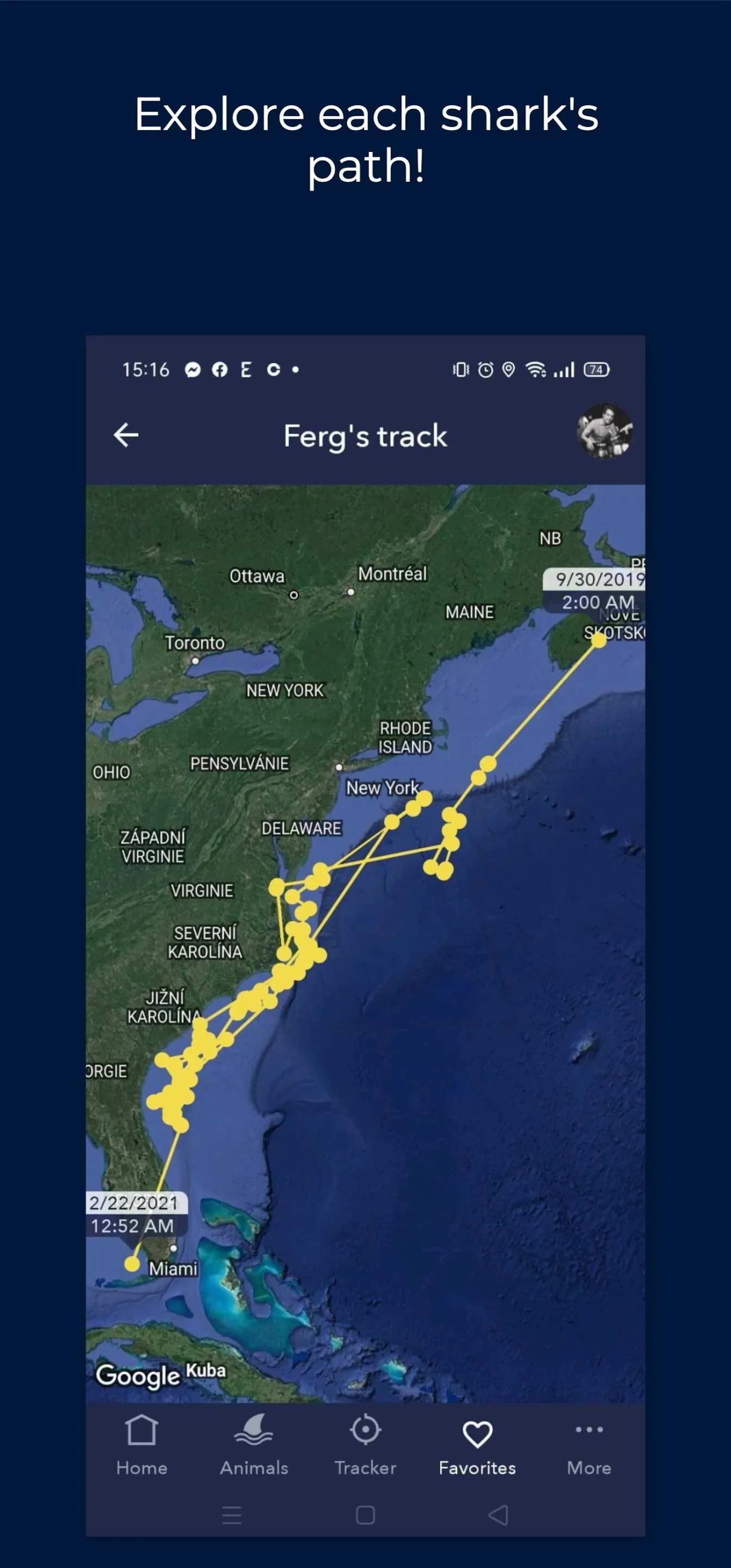 OCEARCH Shark Tracker | Indus Appstore | Screenshot