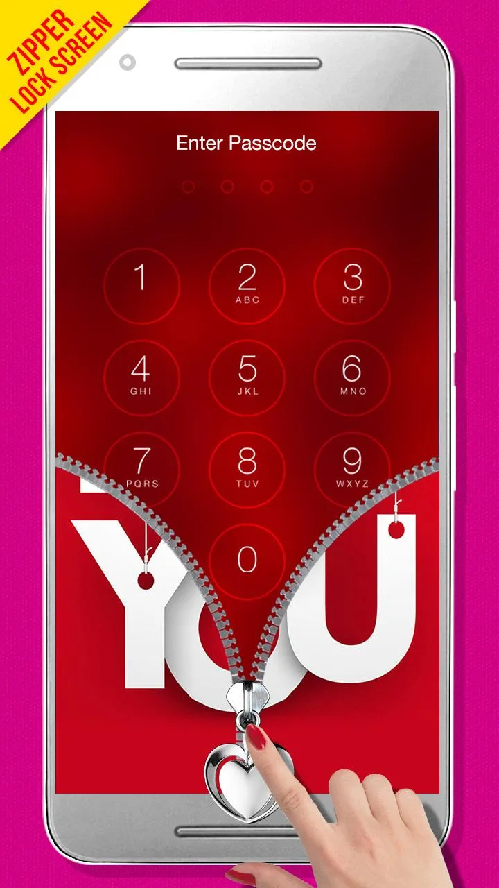 I Love You Zipper Lock Screen | Indus Appstore | Screenshot