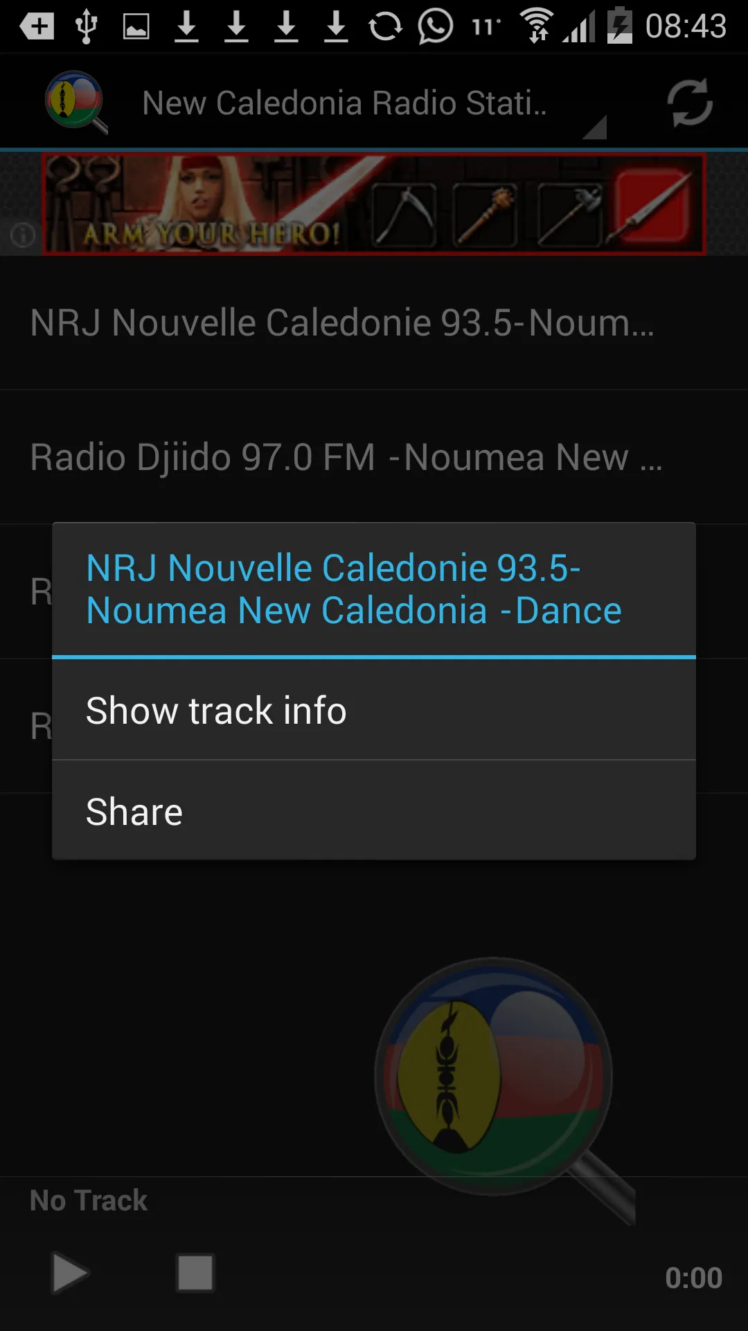 New Caledonia Radio Stations | Indus Appstore | Screenshot