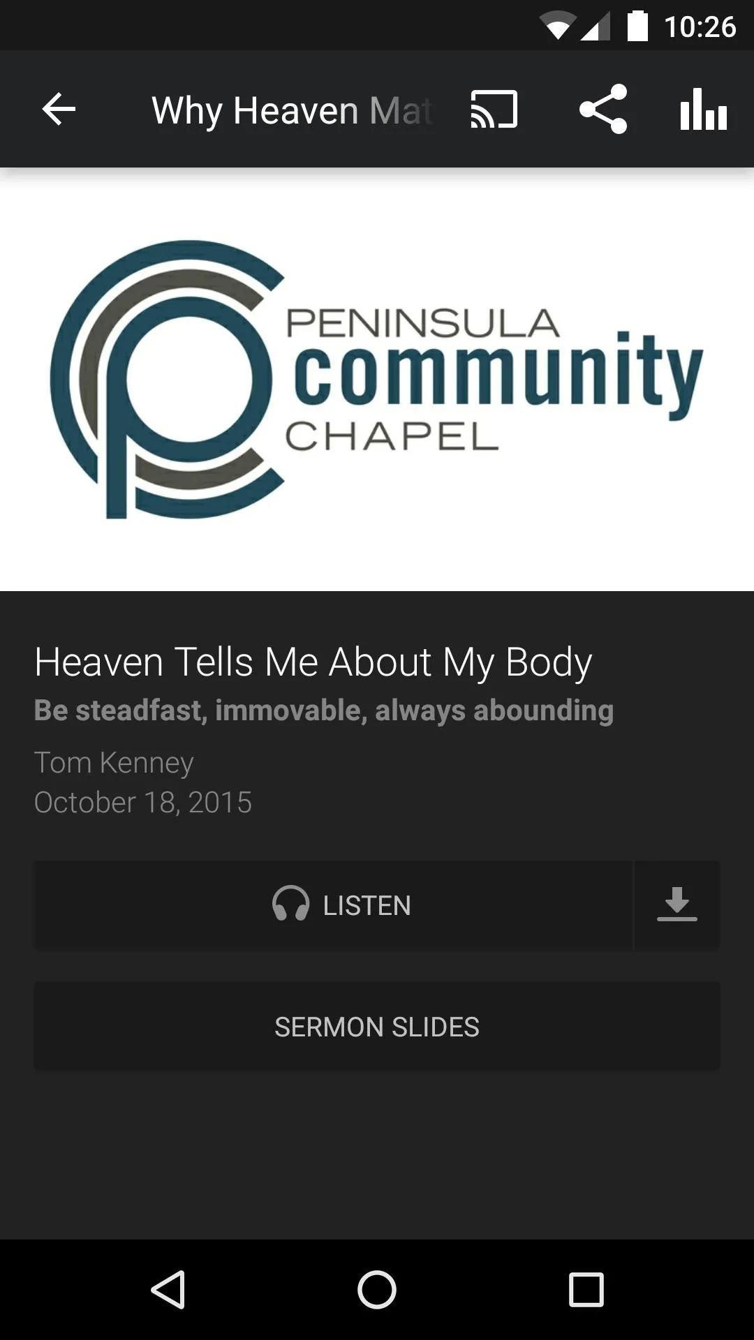 Peninsula Community Chapel | Indus Appstore | Screenshot