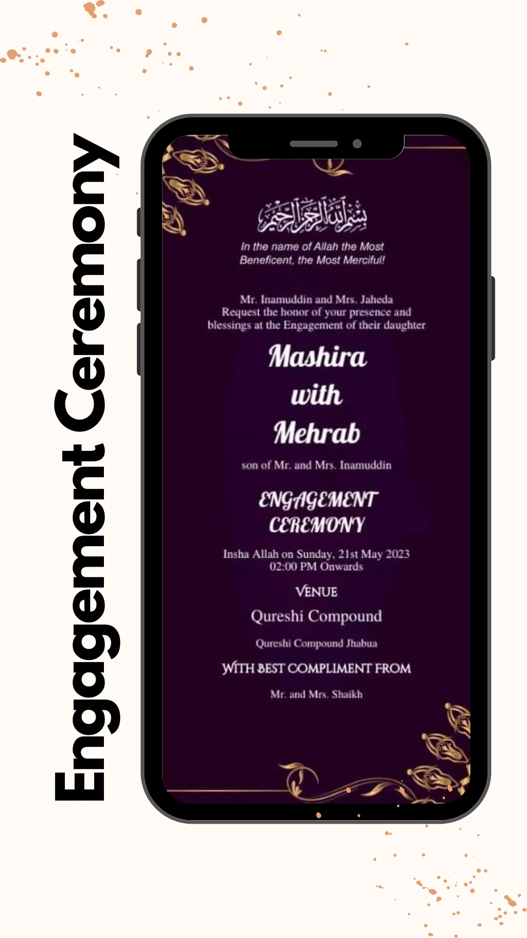 Muslim Wedding Card Maker | Indus Appstore | Screenshot