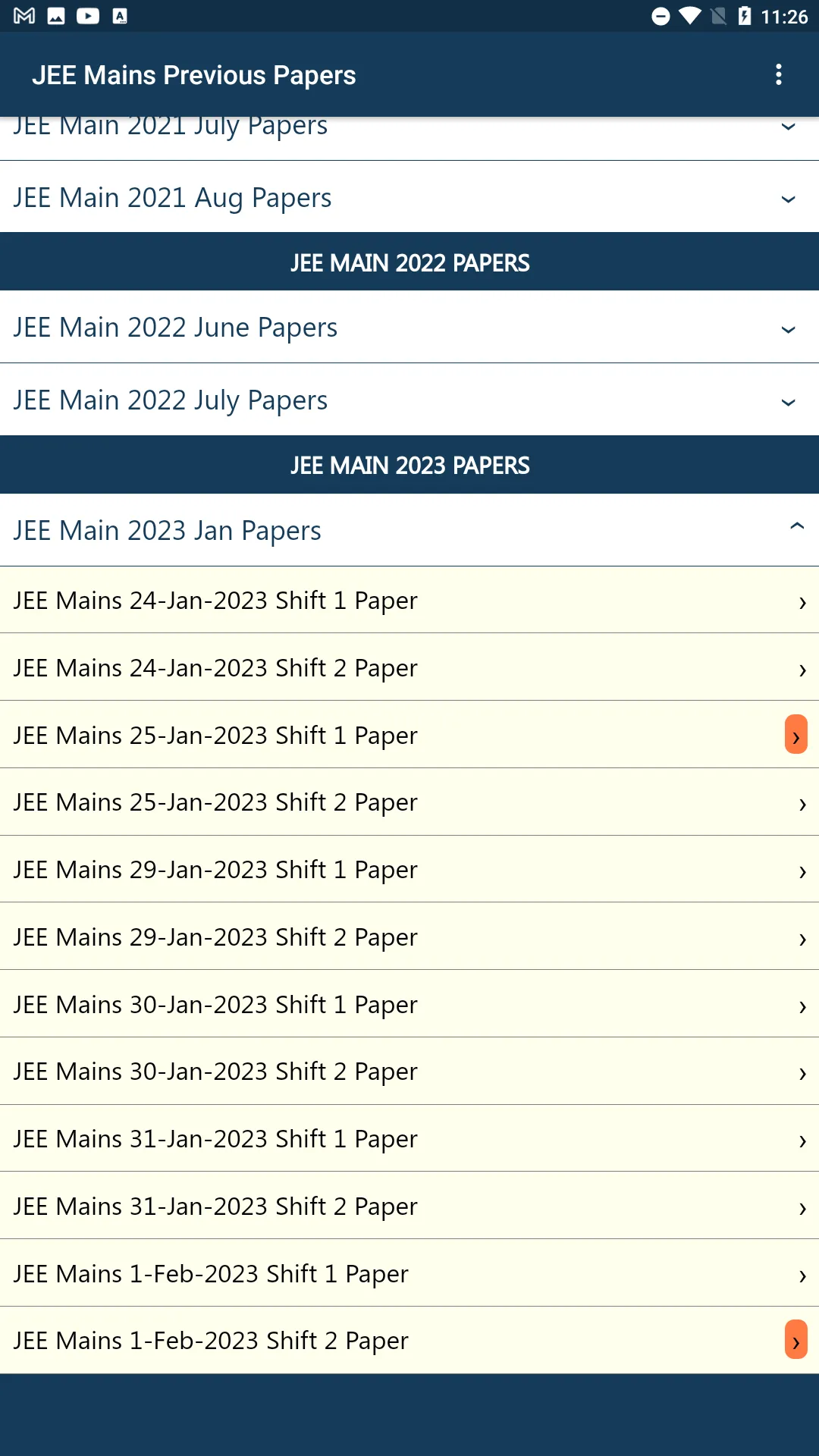 JEE Mains Previous Papers | Indus Appstore | Screenshot