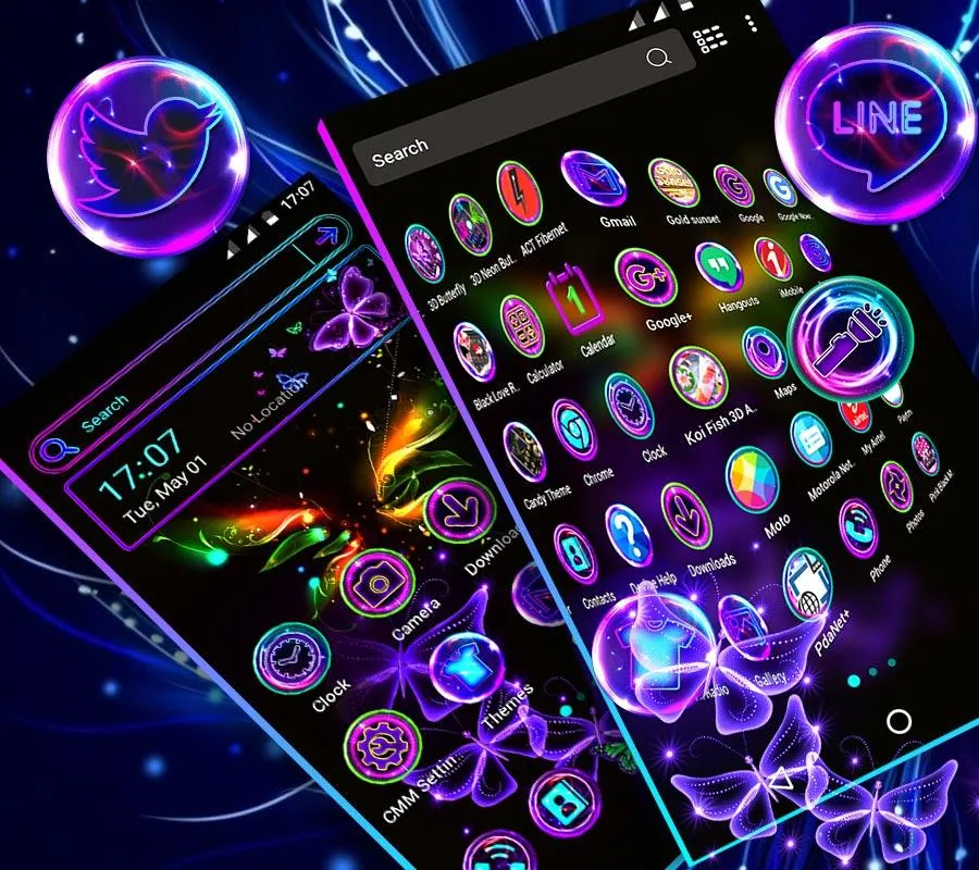 Glow Butterfly Launcher Theme | Indus Appstore | Screenshot