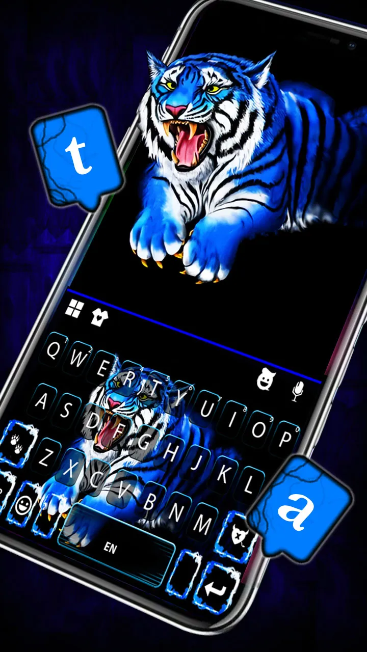 Roaring Neon Tiger Keyboard Ba | Indus Appstore | Screenshot